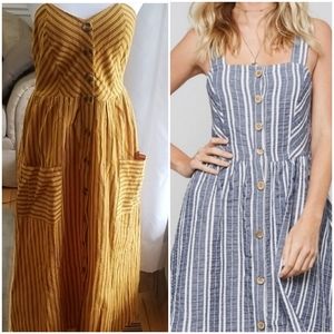 Bundle (2) striped midi dresses
